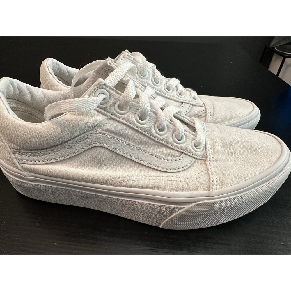 Women's Vans White Platforms Size 6